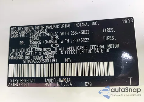 2024 Lexus Tx 500H F Sport Premium z USA, uszkodzony, nr VIN 5TDABAB63RS001191